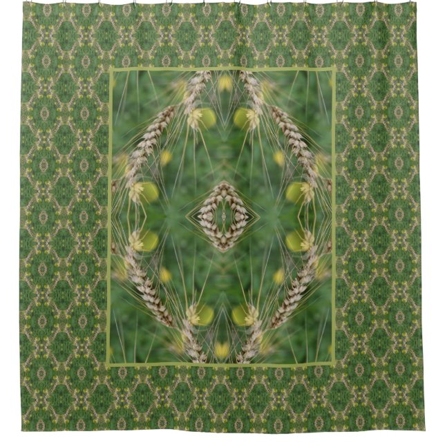 Rideaux De Douche Modèle d'art de la nature de l'herbe d'été séchée (Devant)