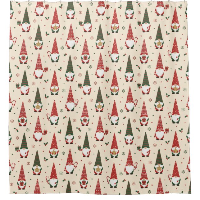 Rideaux De Douche Modèle de fête de gnome de Noël (Devant)