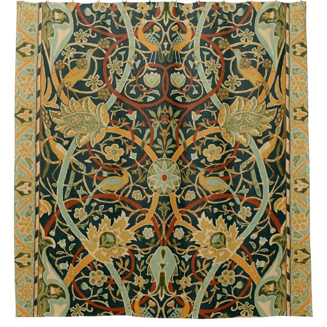 Rideaux De Douche Modèle de tapisserie forestière de William Morris  (Devant)