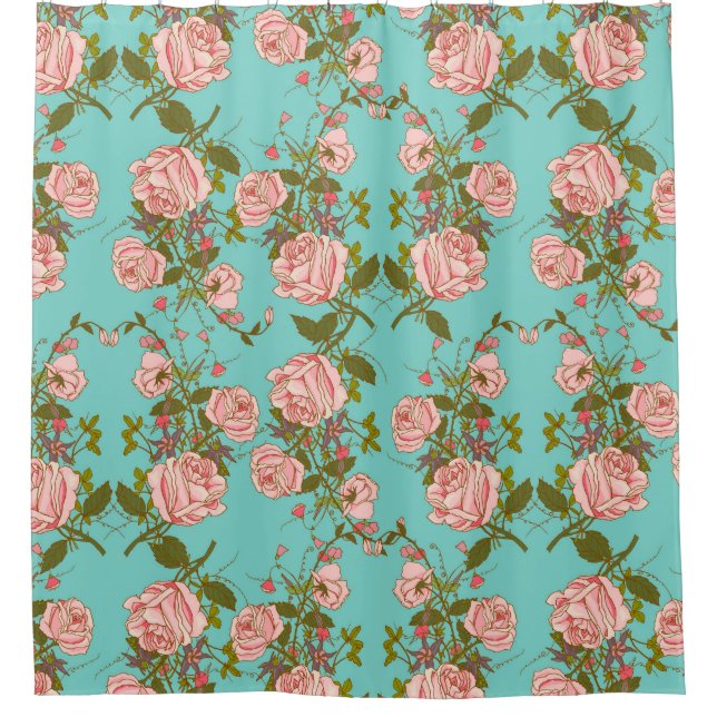 Rideaux De Douche Modèle floral (Devant)
