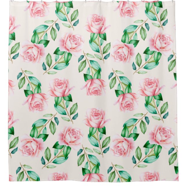 Rideaux De Douche Modèle floral (Devant)