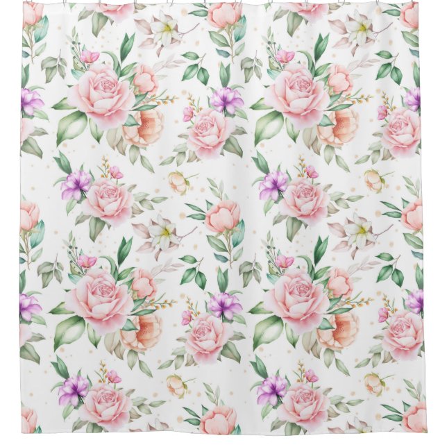 Rideaux De Douche Modèle floral (Devant)