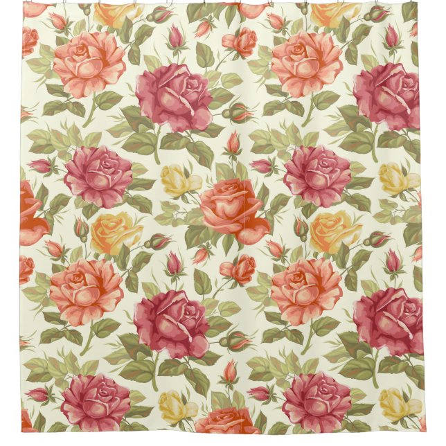 Rideaux De Douche Modèle floral (Devant)