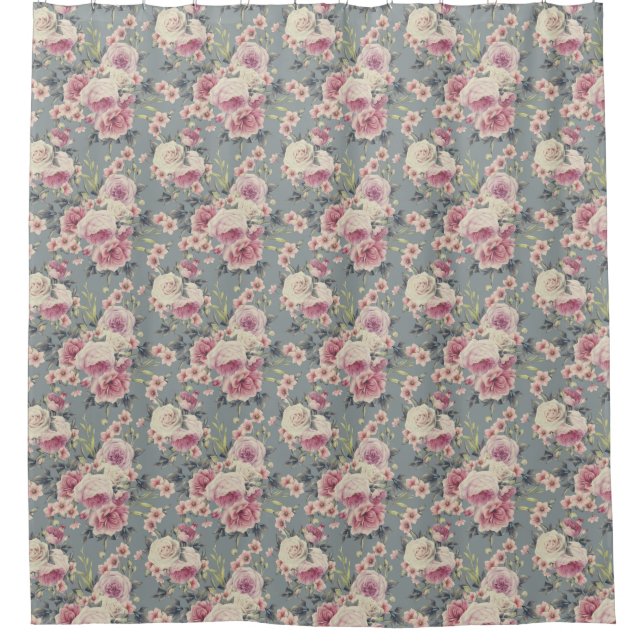 Rideaux De Douche Modèle floral (Devant)