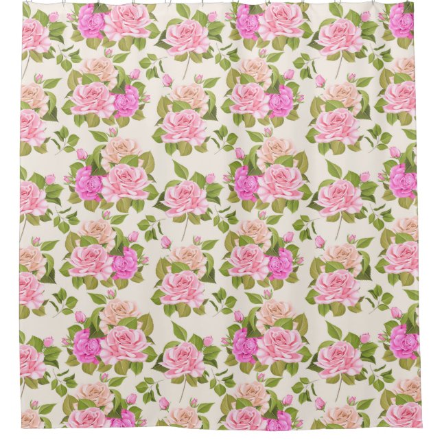 Rideaux De Douche Modèle floral (Devant)