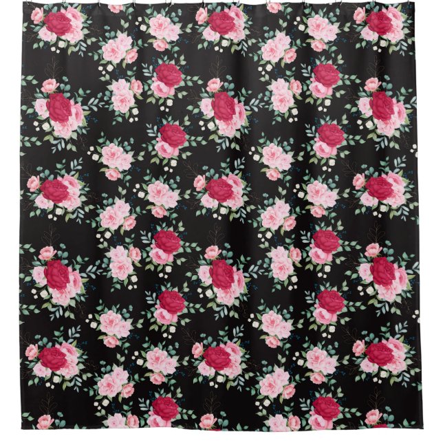 Rideaux De Douche Modèle floral (Devant)