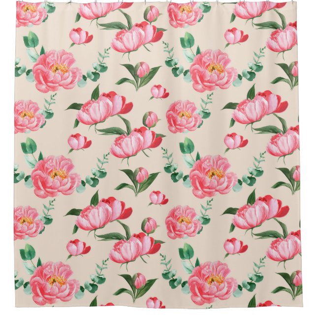 Rideaux De Douche Modèle floral (Devant)