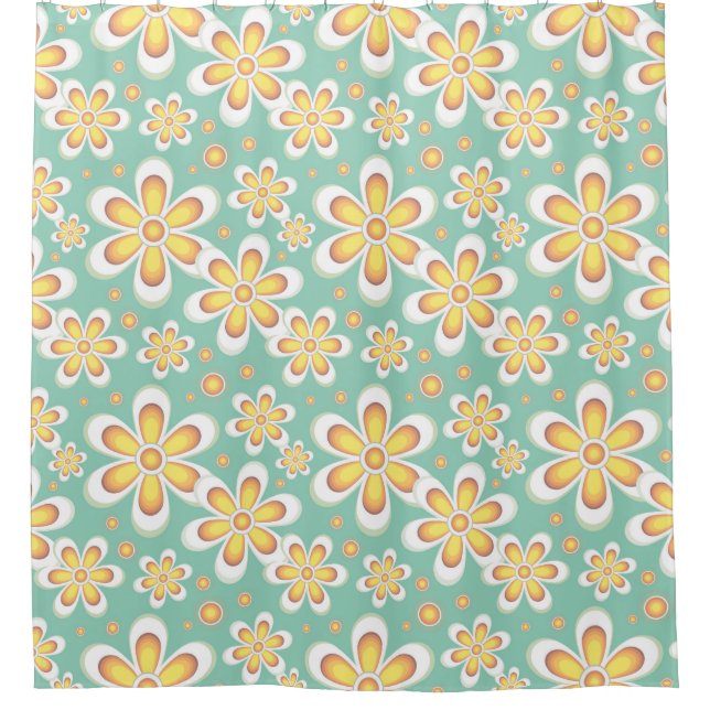 Rideaux De Douche Modèle floral jaune (Devant)