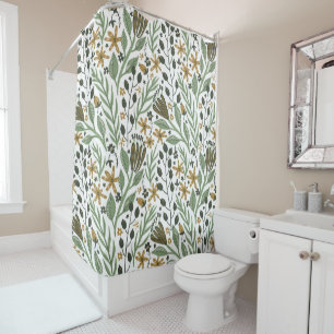 Rideaux De Douche Modèle floral rêve vert