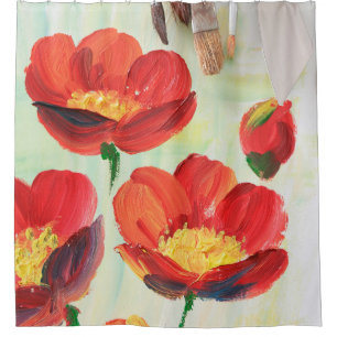 Rideaux De Douche Modèle floral sous forme d'abstraction. Concepteur