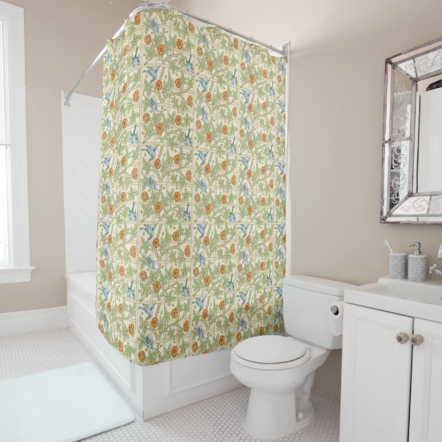 Rideaux De Douche Modèle sans couture de treillis de William Morris  (En situation)