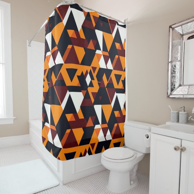 Rideaux De Douche Modern abstract geometric pattern 1-Shower Curtain (En situation)