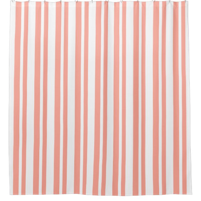 Rideaux De Douche Modern-Classic-Peach-Stripe's-Designer-Bath-Decor (Devant)