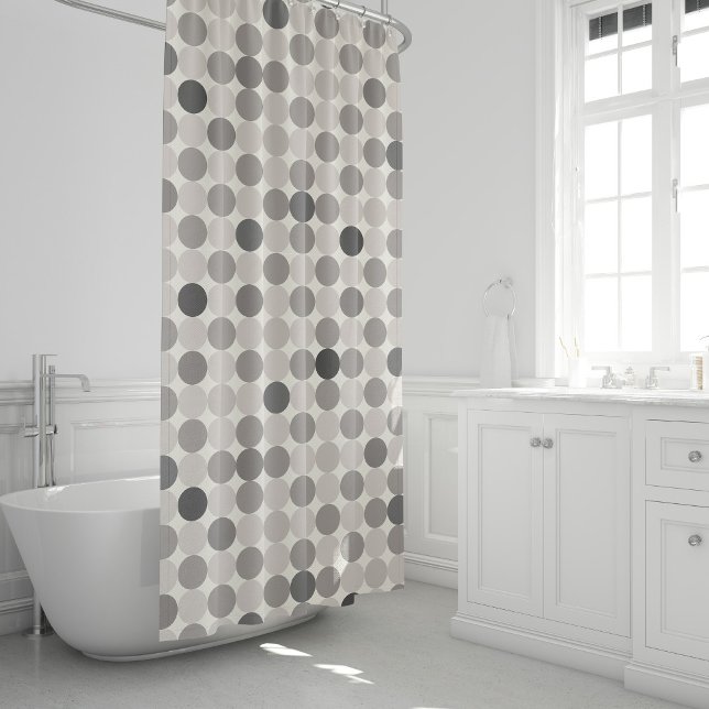 Rideaux De Douche Modern Gray Geometric Circles Guest Wow Decor (Créateur téléchargé)