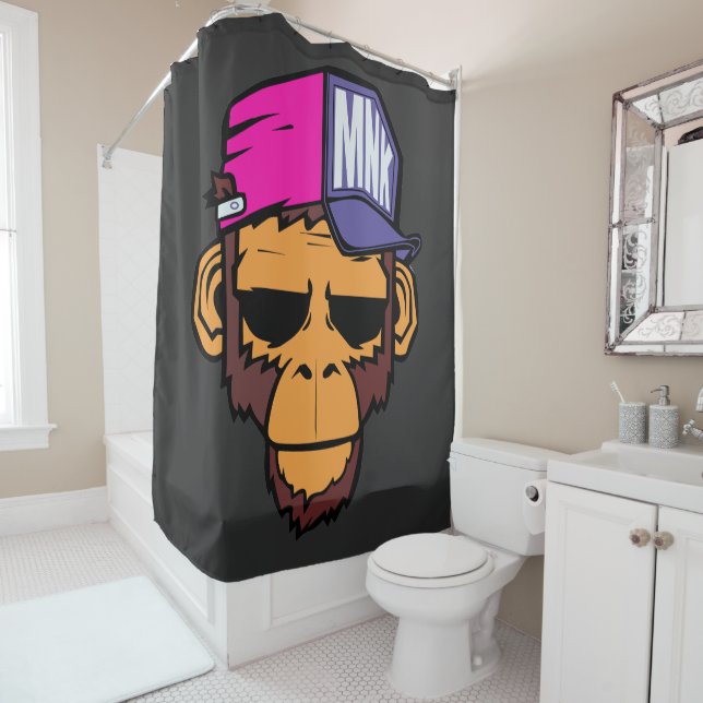 Rideaux De Douche Modern Urban Monkey (En situation)