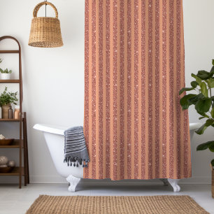 Rideaux De Douche Moderne rayures verticales orange mangue pailletée