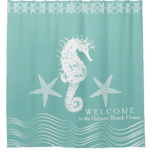 Rideaux De Douche Moderne Simple Beach House Ocean Seahorse Starfish