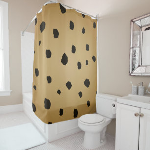 Rideaux De Douche Moderne Tache Noire Solidago Or Brun Tané