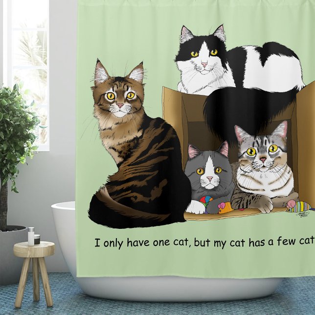Rideaux De Douche Mon chat a des chats (Créateur téléchargé)