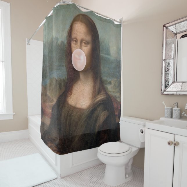 Rideaux De Douche Mona Lisa Blown Pink Buble gomme (En situation)