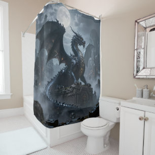 Rideaux De Douche Monde des dragons – Le royaume de feu et de magie