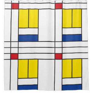 Rideaux De Douche Mondrian II Design d'Art Moderne Minimaliste De St