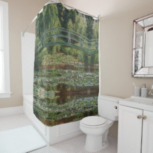 Rideaux De Douche Monet Japanese Footbridge et Water Lily Pool