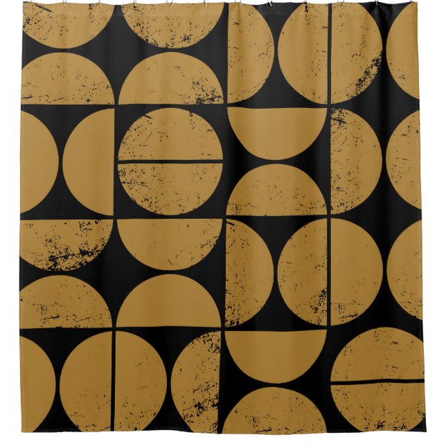 Rideaux De Douche Monochrome, géométrique, motif transparent scandin (Devant)