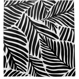 Rideaux De Douche Monochrome Jungle Motif géométrique sans couture