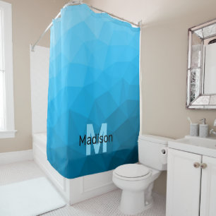 Rideaux De Douche Monogramme à motif géométrique en maille dégradé c