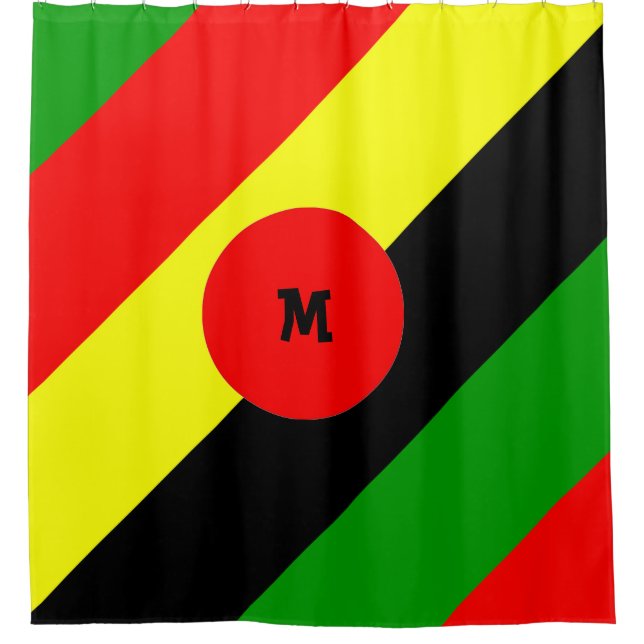 Rideaux De Douche monogrammé afrocentrique (Devant)