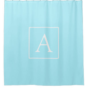 Rideaux De Douche Monogramme bleu ciel simple
