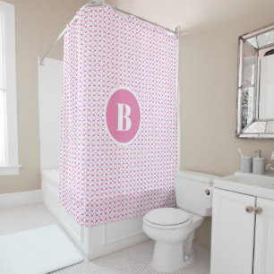 Rideaux De Douche Monogramme Cercles roses Baby Nursery Douche ridea