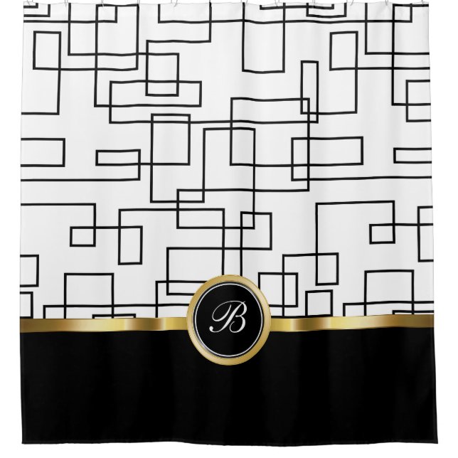 Rideaux De Douche Monogramme Classe (Devant)
