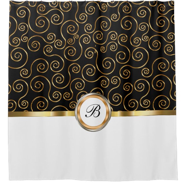 Rideaux De Douche Monogramme classique (Devant)