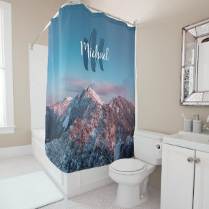 Rideaux De Douche Monogramme de ciel magique montagne Storžič Slovén