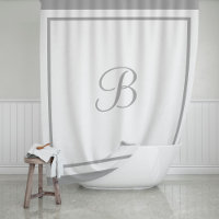 Monogramme élégant gris bordure script