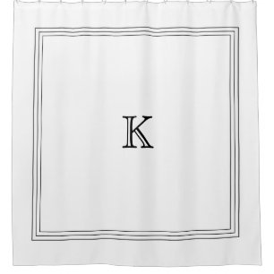 Rideaux De Douche Monogramme fait sur commande en noir et blanc