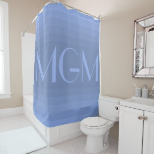 Rideaux De Douche Monogramme géant de la gradation bleue