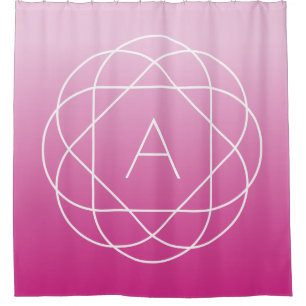 Rideaux De Douche Monogramme géométrique semblable à une fleur Omb