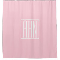 Monogramme initial | Blanc sur rose clair