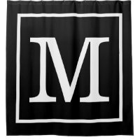 Monogramme initial XL encadré noir blanc