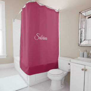 Rideaux De Douche Monogramme minimaliste rose cerise rose