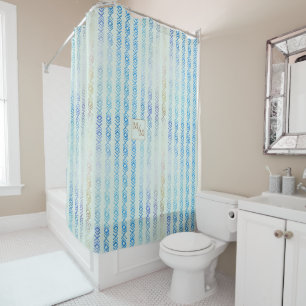 Rideaux De Douche Monogramme Motif de la tribu de la mer côtière et