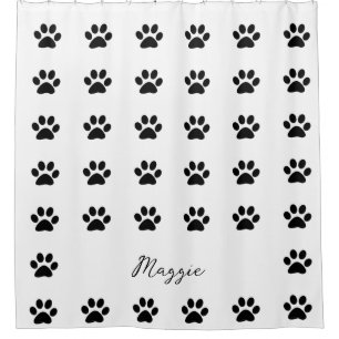 Rideaux De Douche Monogramme Nom personnalisé Motif Empreinte de pat