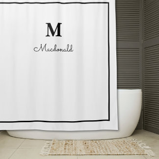 Rideaux De Douche Monogramme personnalisé élégant et orné