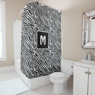 Rideaux De Douche Monogramme personnalisé motif zèbre