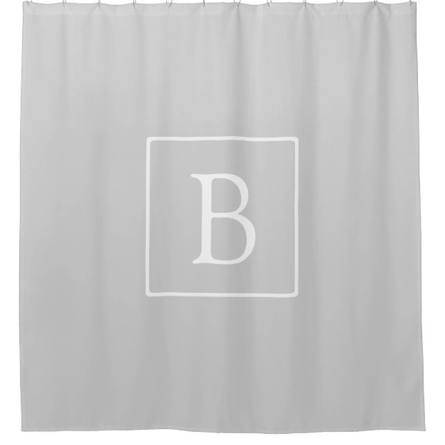 Rideaux De Douche Monogramme simple gris clair (Devant)