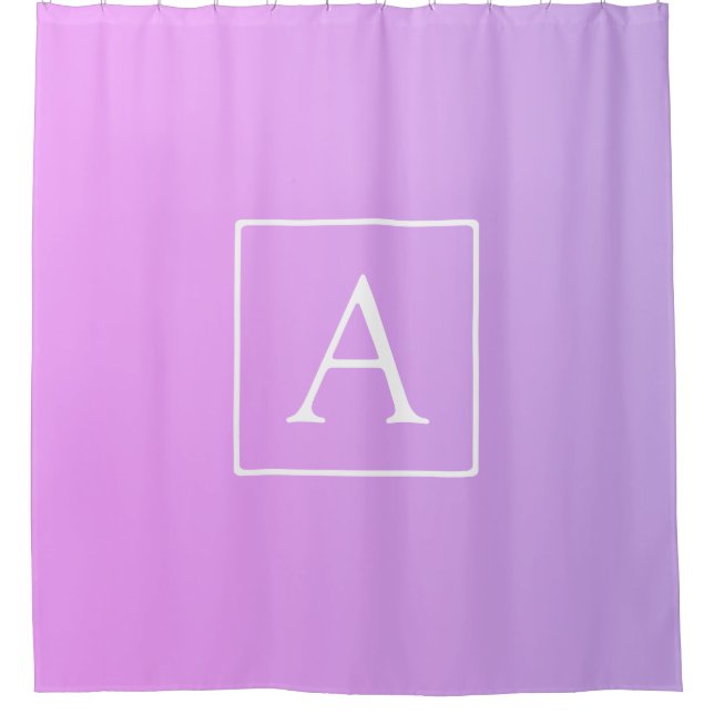 Rideaux De Douche Monogramme simple | Ombre subtil rose/violet (Devant)