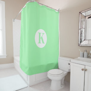 Rideaux De Douche Monogramme Vert Menthe Colorée Élégant Décor Moder